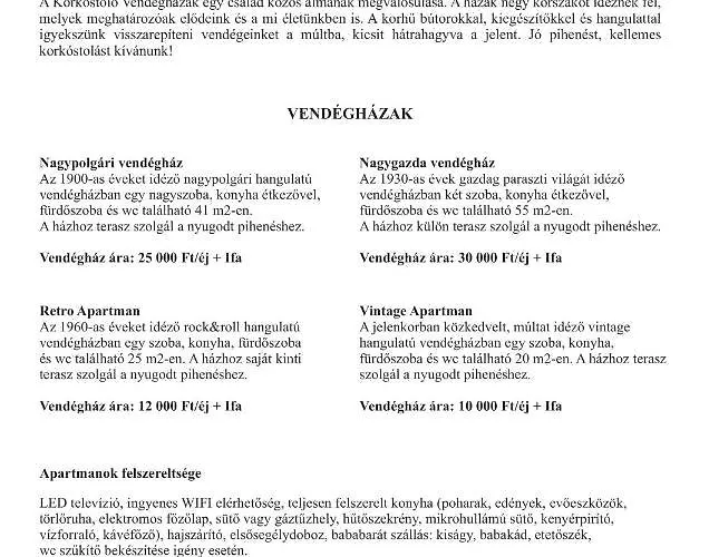 Korkostolo Vendeghazak Daire Aggtelek